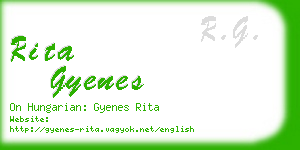 rita gyenes business card